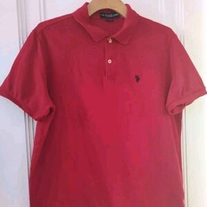 U.S. Polo Assn. Men's Red Short Sleeve Polo with Embroidered Logo